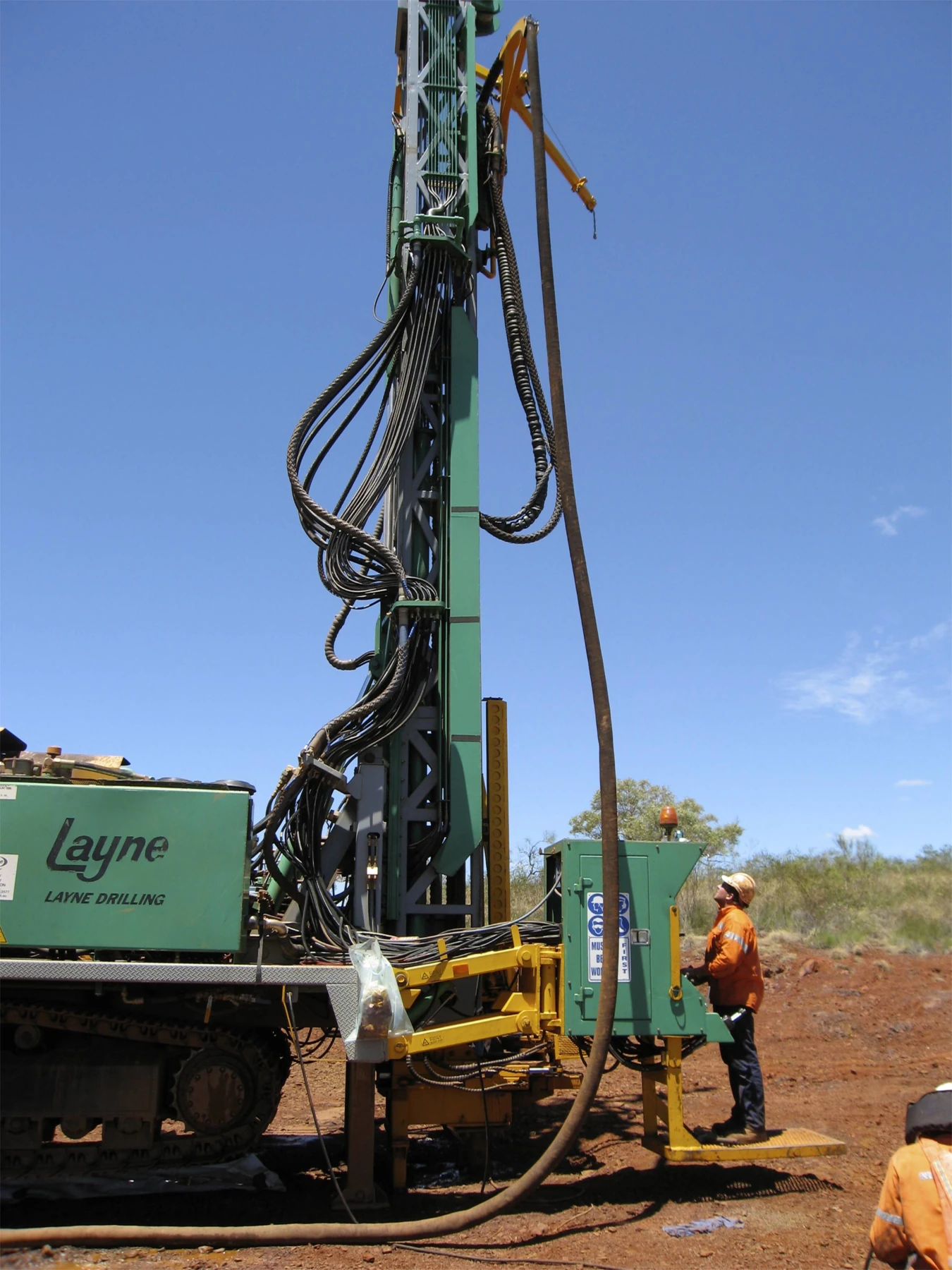 Reverse-circulation drilling rig at a mine