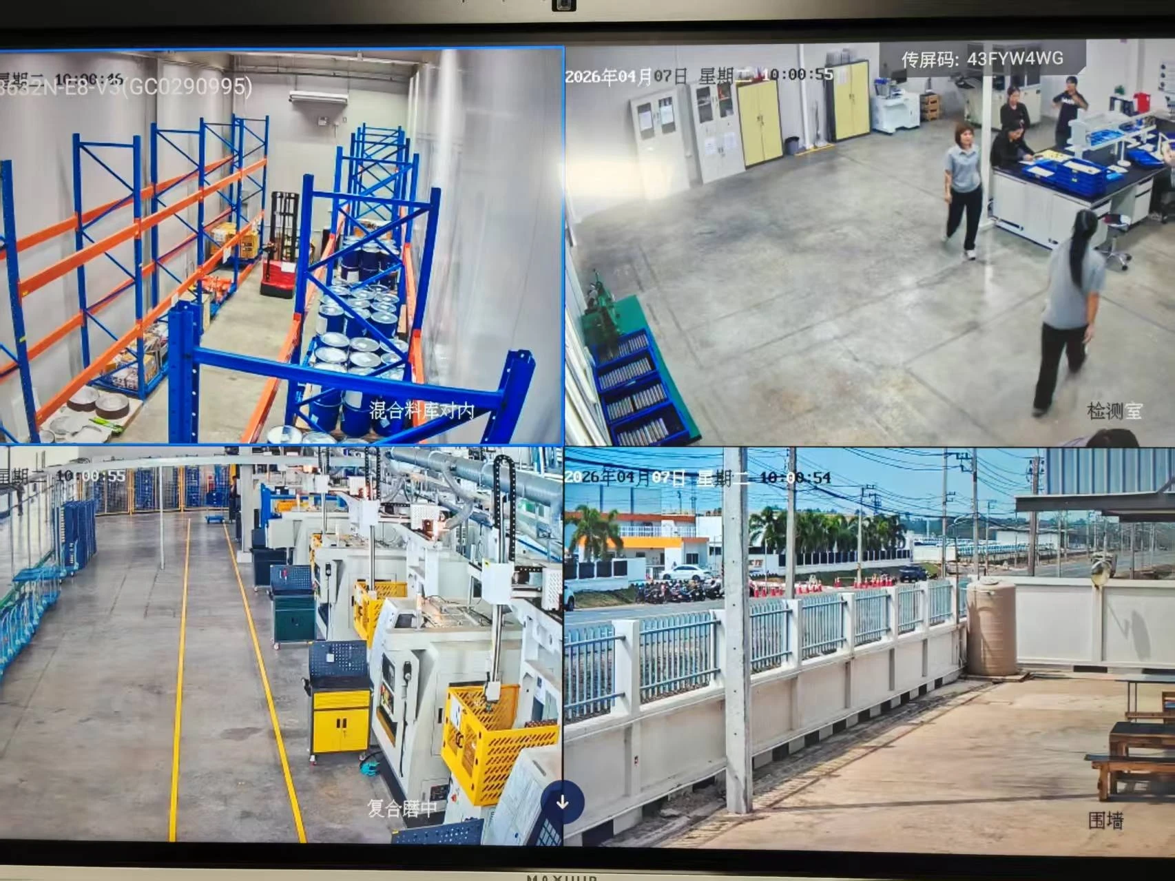 Factory camera views used in AI monitoring